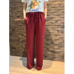 Calça Feminina Pantalona Duna Wide Leg - Vinho - Tam. M