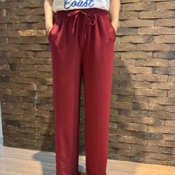 Calça Feminina Pantalona Duna Wide Leg - Vinho - Tam. M