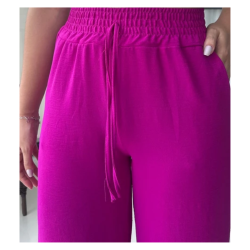 Calça Feminina Pantalona Duna Wide Leg - Fuscia - Tam. G