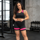 Conjunto Feminino Fitness Suplex Top E Short Cintura Alta Tam. P - Preto e Rosa