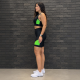 Conjunto Feminino Fitness Suplex Top E Short Cintura Alta Tam. P - Preto e Verde