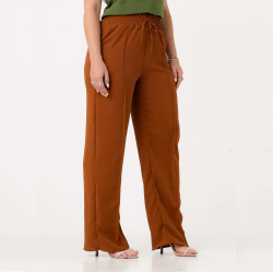 Calça Feminina Pantalona Duna Wide Leg - Ferrugem - Tam. G
