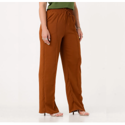 Calça Feminina Pantalona Duna Wide Leg - Ferrugem - Tam. M