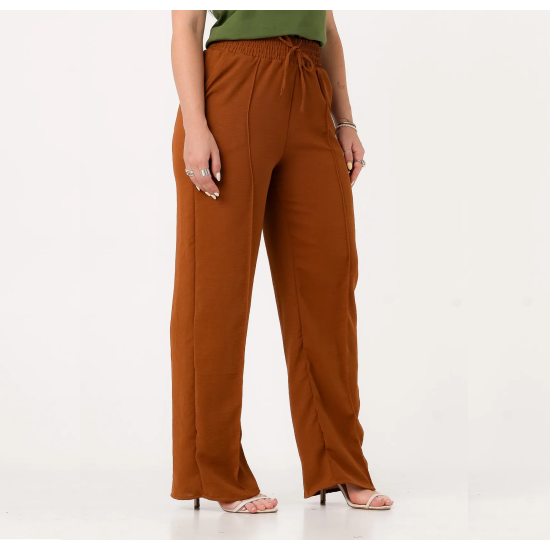 Calça Feminina Pantalona Duna Wide Leg - Ferrugem - Tam. M
