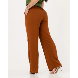 Calça Feminina Pantalona Duna Wide Leg - Ferrugem - Tam. M