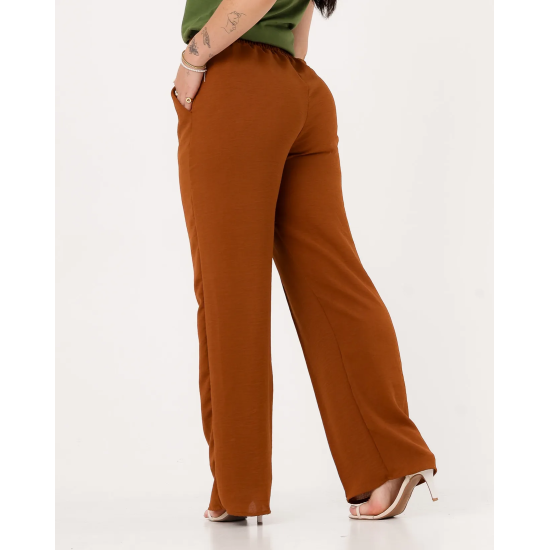 Calça Feminina Pantalona Duna Wide Leg - Ferrugem - Tam. M