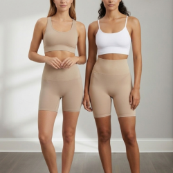 Kit 2 Short Calcinha Modeladora Cintura Alta Sem Costura Tam. M - Bege