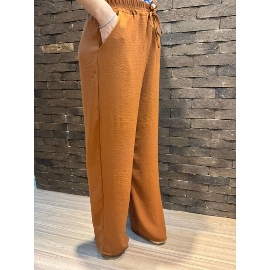 Calça Feminina Pantalona Duna Wide Leg - Ferrugem - Tam. M