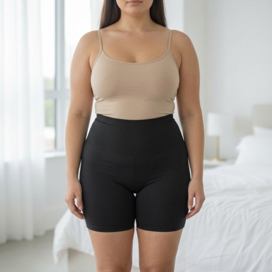 Kit 2 Short Calcinha Modeladora Cintura Alta Sem Costura Tam. GG - Preto