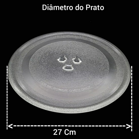 Prato Para Micro-ondas Médio 27cm Encaixe Trevo