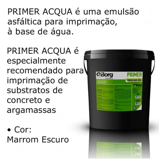 Primer Asfáltico a Base de Água - 18L Para Aplicação Da Manta Telhado Laje