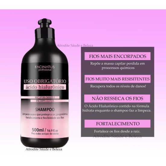 Kit Capilar Ácido Hialurônico – Uso Obrigatório – Facinatus Profissional