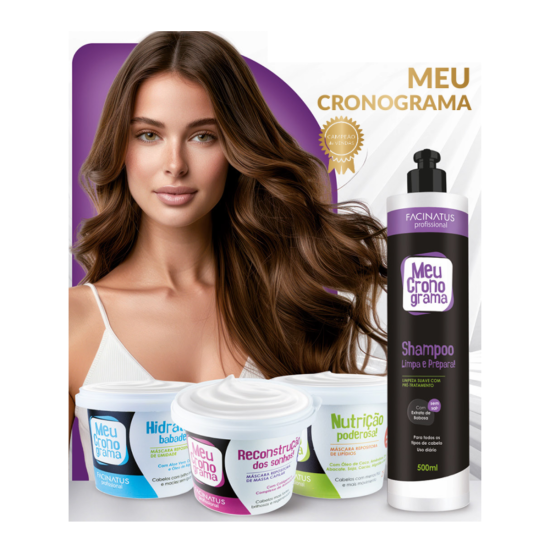Kit Meu Cronograma Capilar Hidratação, Nutrição e Reconstrução - Facinatus