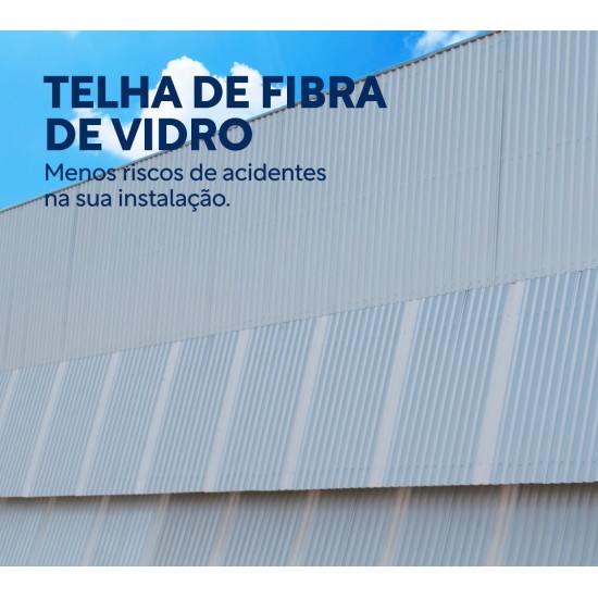 Telha em Fibra De Vidro Ondulada Leitosa - 2,44 X 1,10 M - Perfil 177