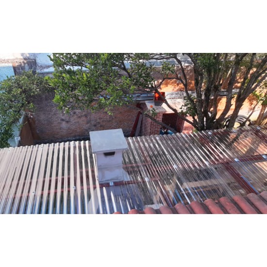Telha de Policarbonato Transparente Perfil 177 – 2,44 x 1,10m