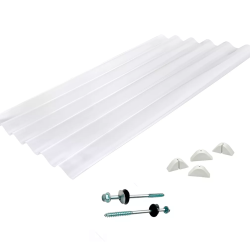 Kit 10 Telha de Policarbonato Transparente Perfil 177 – 2,44 x 1,10m + Acessórios