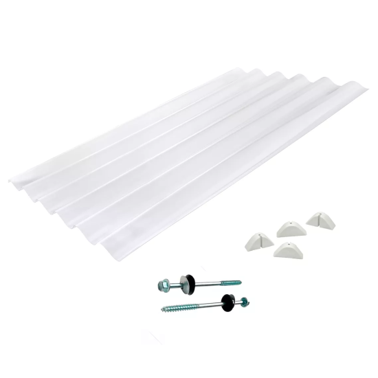 Kit 10 Telha de Policarbonato Transparente Perfil 177 – 2,44 x 1,10m + Acessórios
