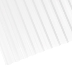 Telha de Policarbonato Transparente Trapezoidal Greca – 2,44 x 0,99m - Cristal