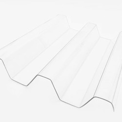 Telha de Policarbonato Transparente Trapezoidal Greca – 2,44 x 0,99m - Cristal