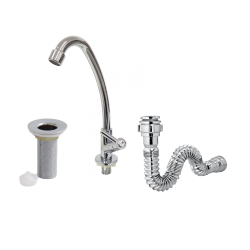 Kit Válvula 7/8 + Torneira + Sifão Cromado