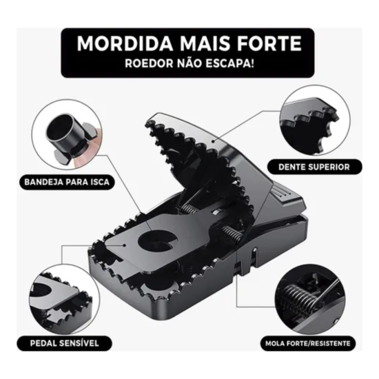 Ratoeira Mecânica De Plástico Trapper Ratox G - Kit 10 Unidades